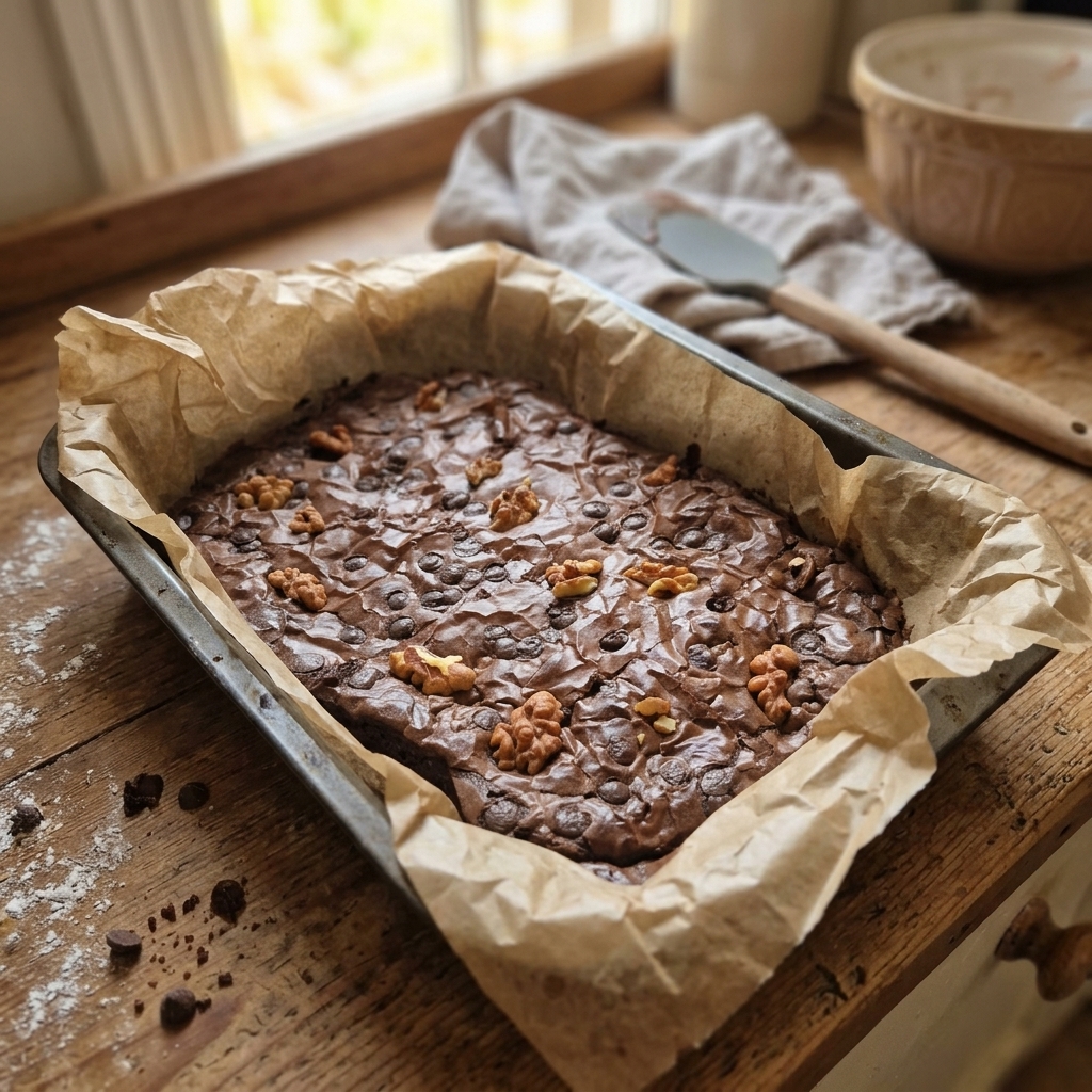 La Plaque Familiale de Brownies Sortie du Four